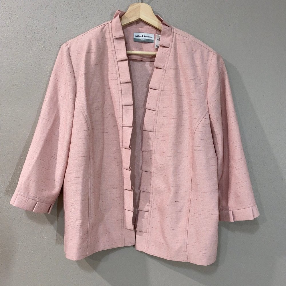 ALFRED DUNNER Pink Petite Flyaway Suit Jacket
